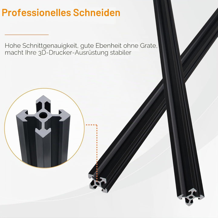 CNCYEAH 4 Stück V Typ Systemprofile 2020 1000mm Aluminiumprofil Extrusions Eloxierte Linearschiene+4