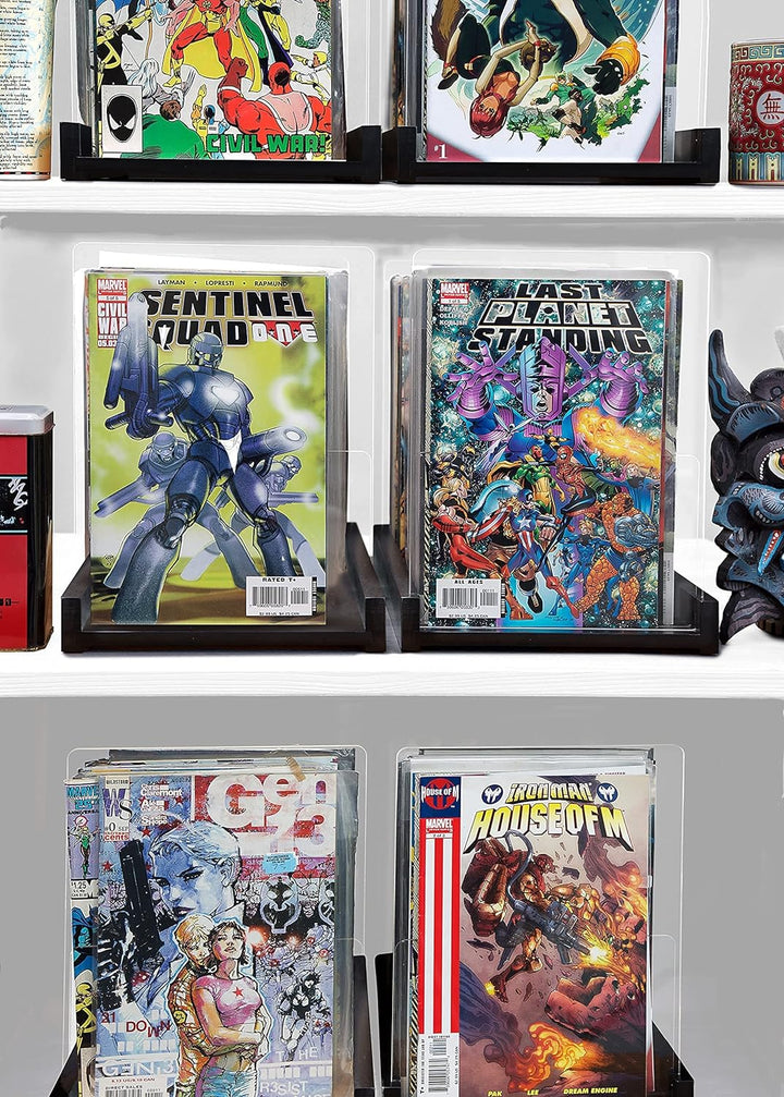 Comicbuch-Aufbewahrungshalter, Vitrine für Sammler – zum Patent angemeldete Comicbox aus Holz und Ac