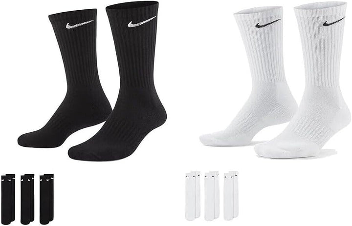 Nike Herren Everyday Cushioned Crew Crew-trainingssocken (6 Paar), Weiss
