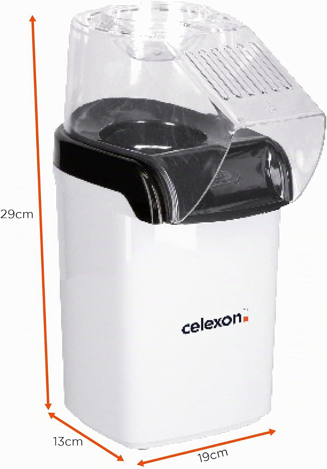 celexon CinePop CP150 Popcorn-Maschine - 13x19x29cm - Gewicht: 900g - weiss - einfach zu reinigen -