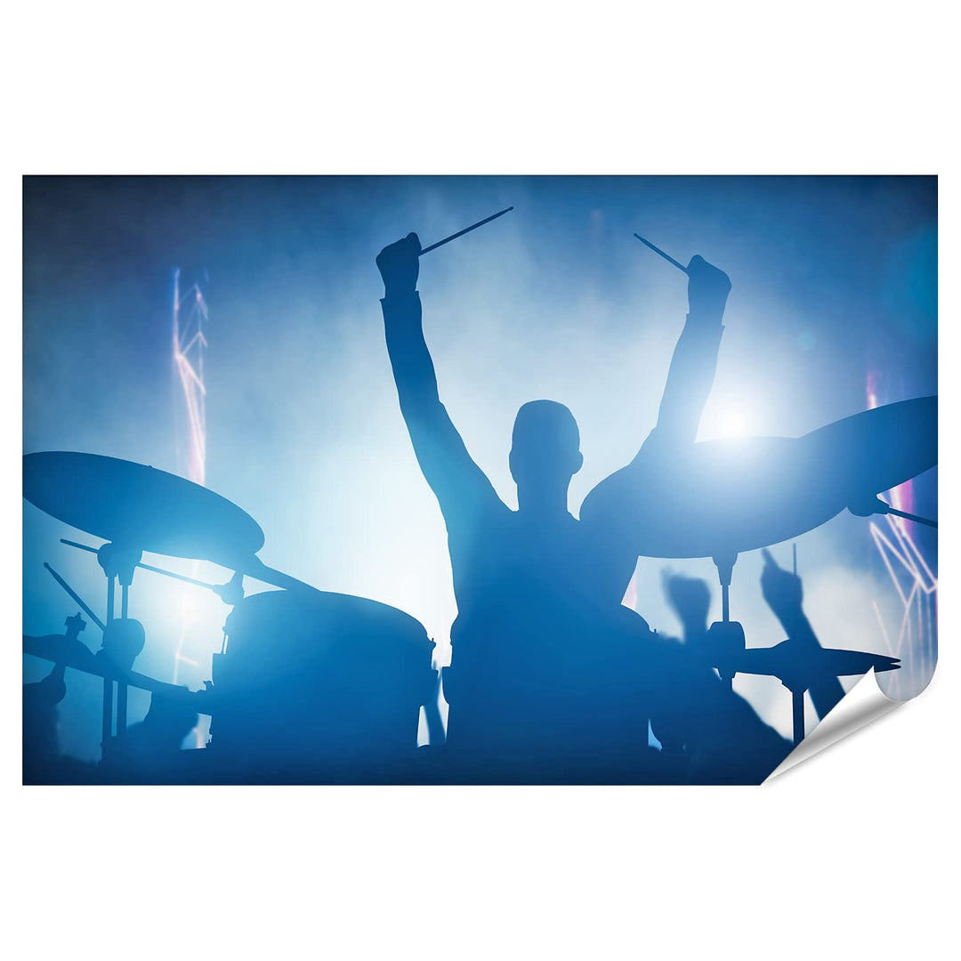 islandburner XXL Bild Poster Schlagzeuger Schlagzeug Musik Kinderzimmer Premium Bilder Fotodruck 90L