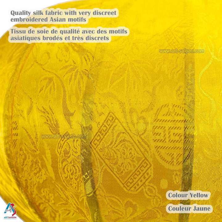 Lampion, asiatische Hoi an Seide gelb T – Ø 35 cm – Kunsthandwerk aus Vietnam (REF. T20-J)