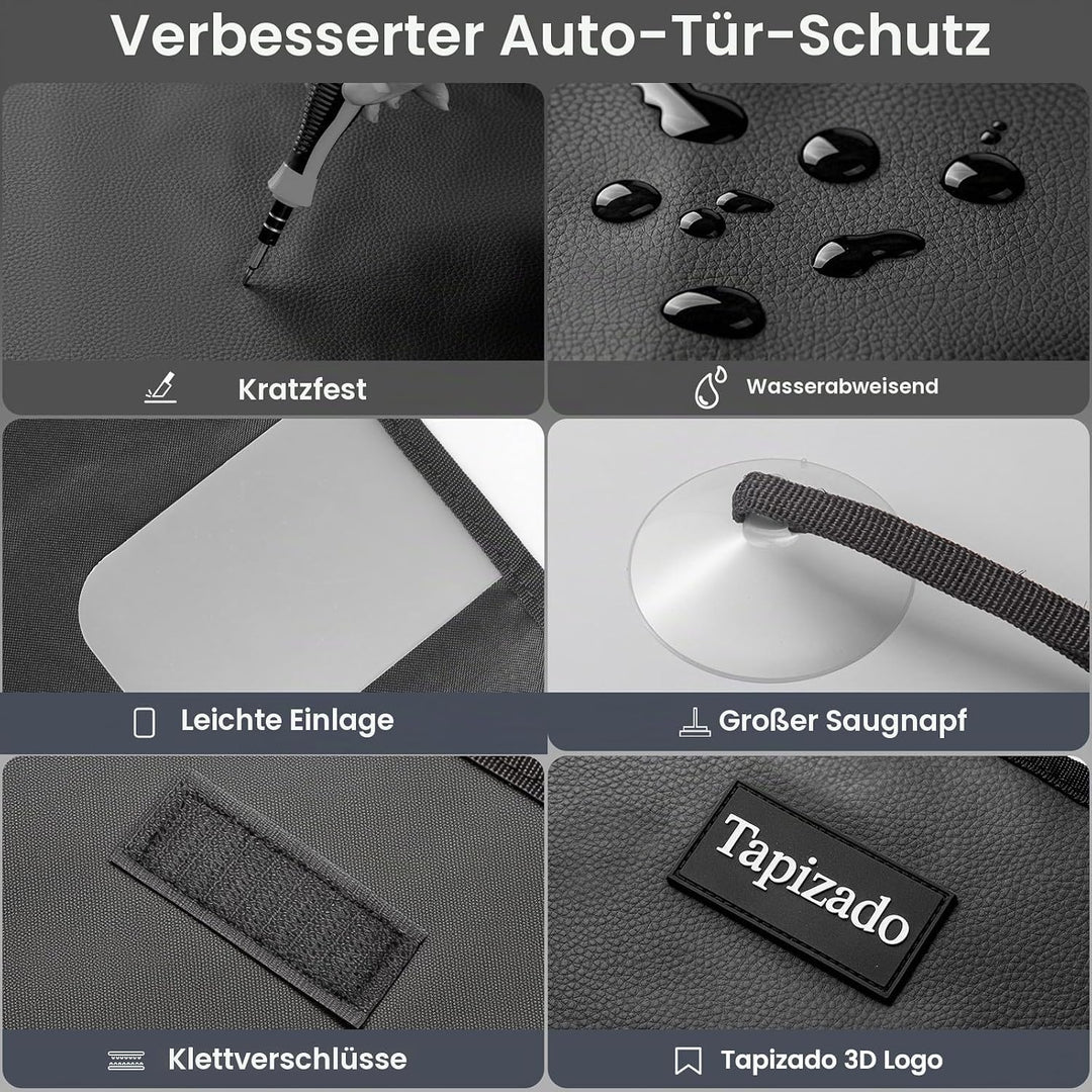 Hundetürschutz aus PU-Leder, extra gross, wasserdicht, kratzfest, verstellbarer Saugnapf, passend fü