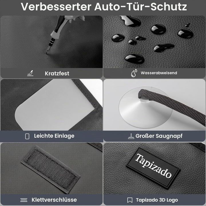 Hundetürschutz aus PU-Leder, extra gross, wasserdicht, kratzfest, verstellbarer Saugnapf, passend fü