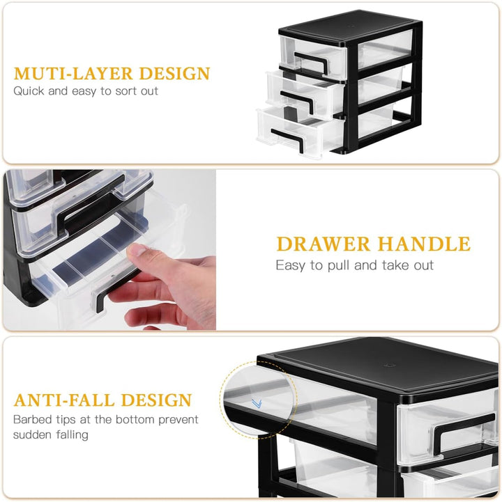 IMIKEYA Schreibtisch Organizer mit Schubladen - Klein Desk Schubladenbox Lagerung Schublade Multi-Sc