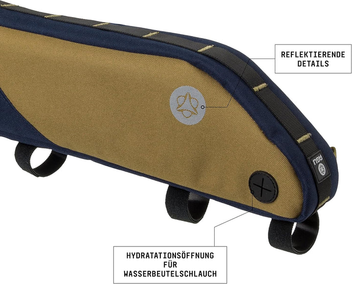AGU Tube Venture Fahrrad Rahmentasche, Rahmentasche Fahrrad Wasserabweisend, Reflektierend Polyester