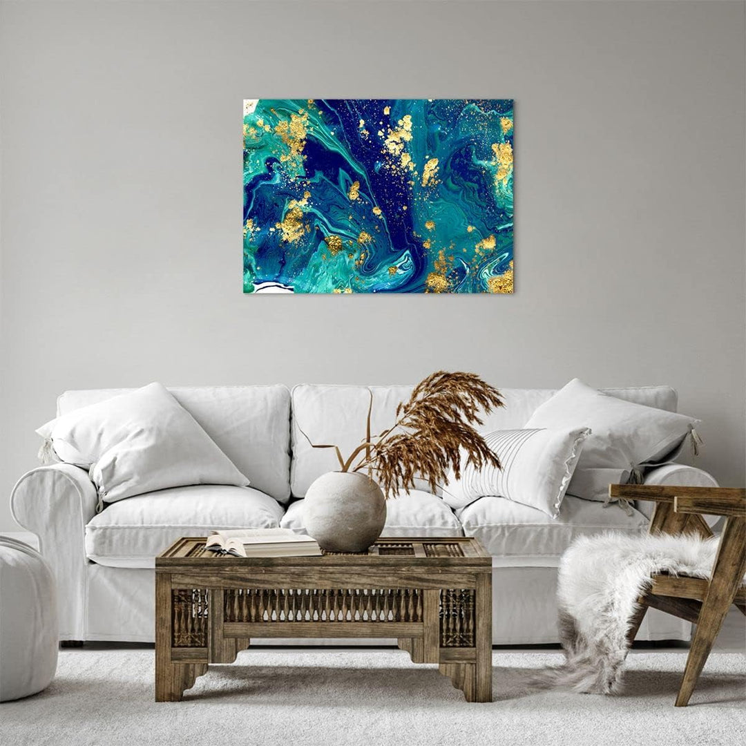 Bilder auf Leinwand Abstraktion modern Leinwandbild mit Rahmen 70x50cm Wandbilder Dekoration Wohnzim