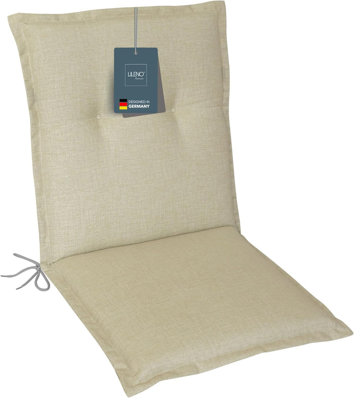 LILENO HOME Gartenstuhl Auflagen als [1er Set - Niedriglehner] in Beige - Bequeme Liegen als Sitzauf