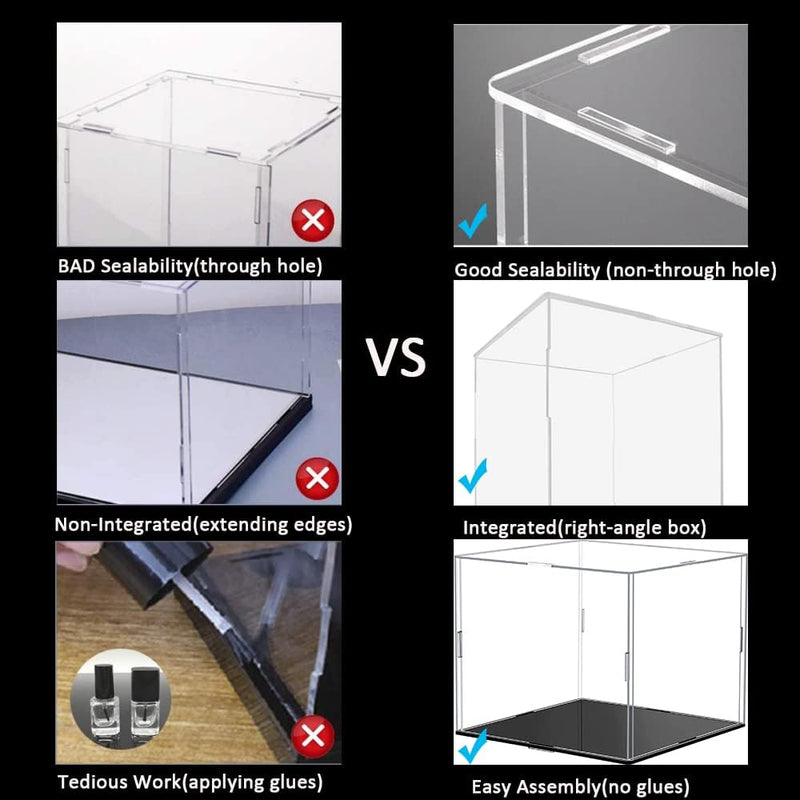 Acryl-Vitrine zum Zusammenbauen von Arbeitsplatten, Würfelständer, staubdichter Schutz, Schaukasten