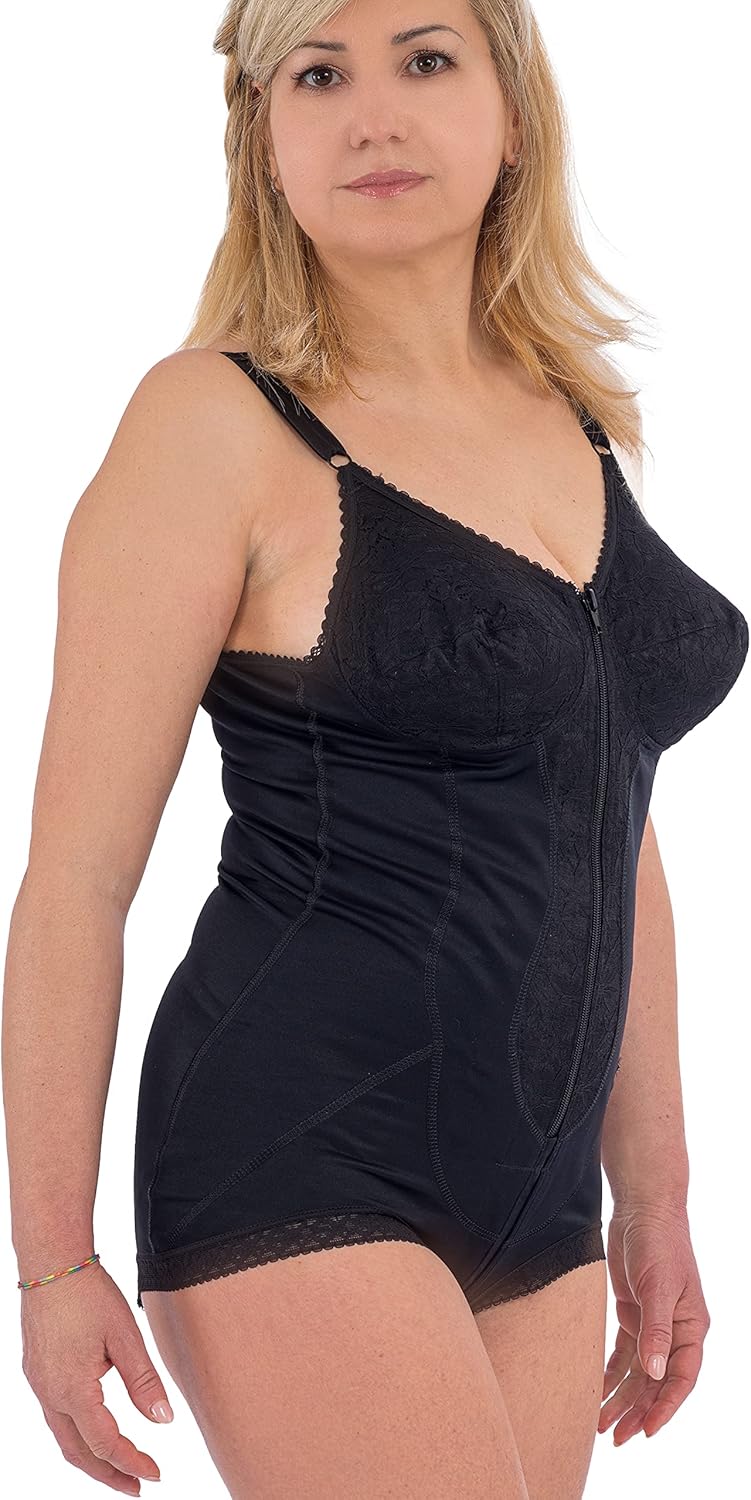 BODYPERFECT Body damen elegant Shapewear body damen Miederbody stark formend Made in Italy Schwarz 3