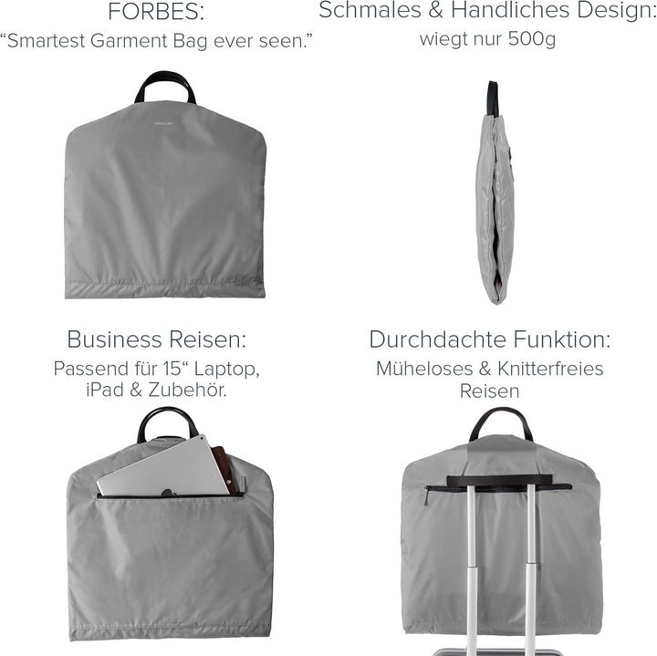 DEGELER SkyHanger - Kleidersack mit einzigartigem Titan-Kleiderbügel für Damen &amp; Herren - durchdacht