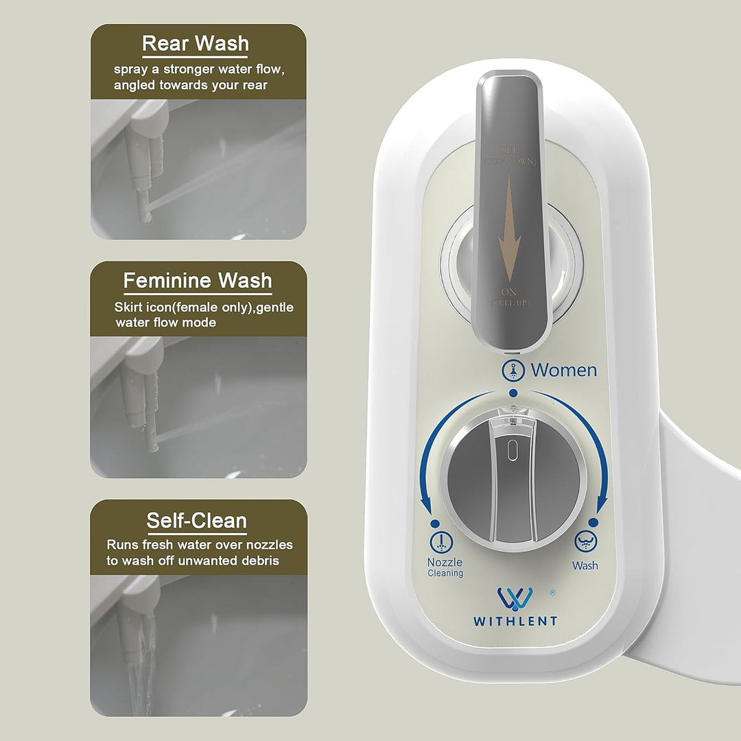 Bidet links,Bidet Einsatz für Toilette links - Einziehbare selbstreinigende Bidet Nicht Elektrisch m