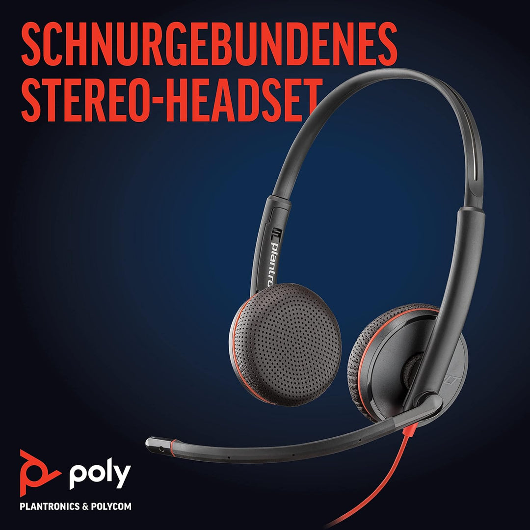 Plantronics – Blackwire 3225, kabelgebundenes USB-C-Headset – Zwei-Ohr Headset (Stereo) mit Mikrofon