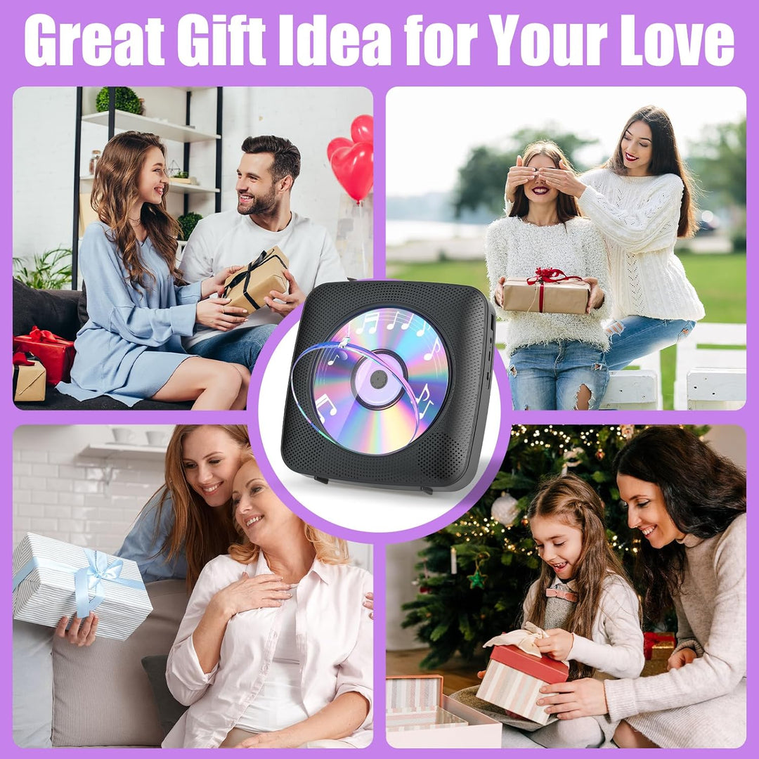 Gueray Desktop CD Player Bluetooth CD-Spieler mit Lautsprechern für Zuhause 1800mAh Tragbarer CD-Pla