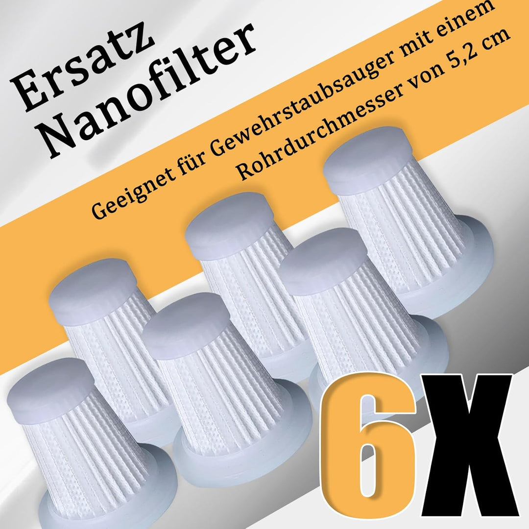 6 Stück Ersatzfilter für Handstaubsauger, Dieser HEPA-Filter Passt zu Den Meisten Staubbehälter mit
