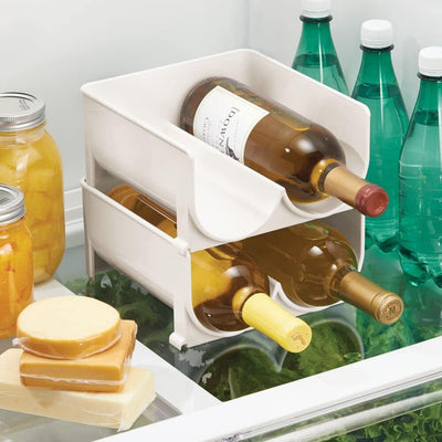 mDesign 4er-Set modernes Weinflaschenregal – stapelbares Flaschenregal für Wasserflaschen und Trinkf