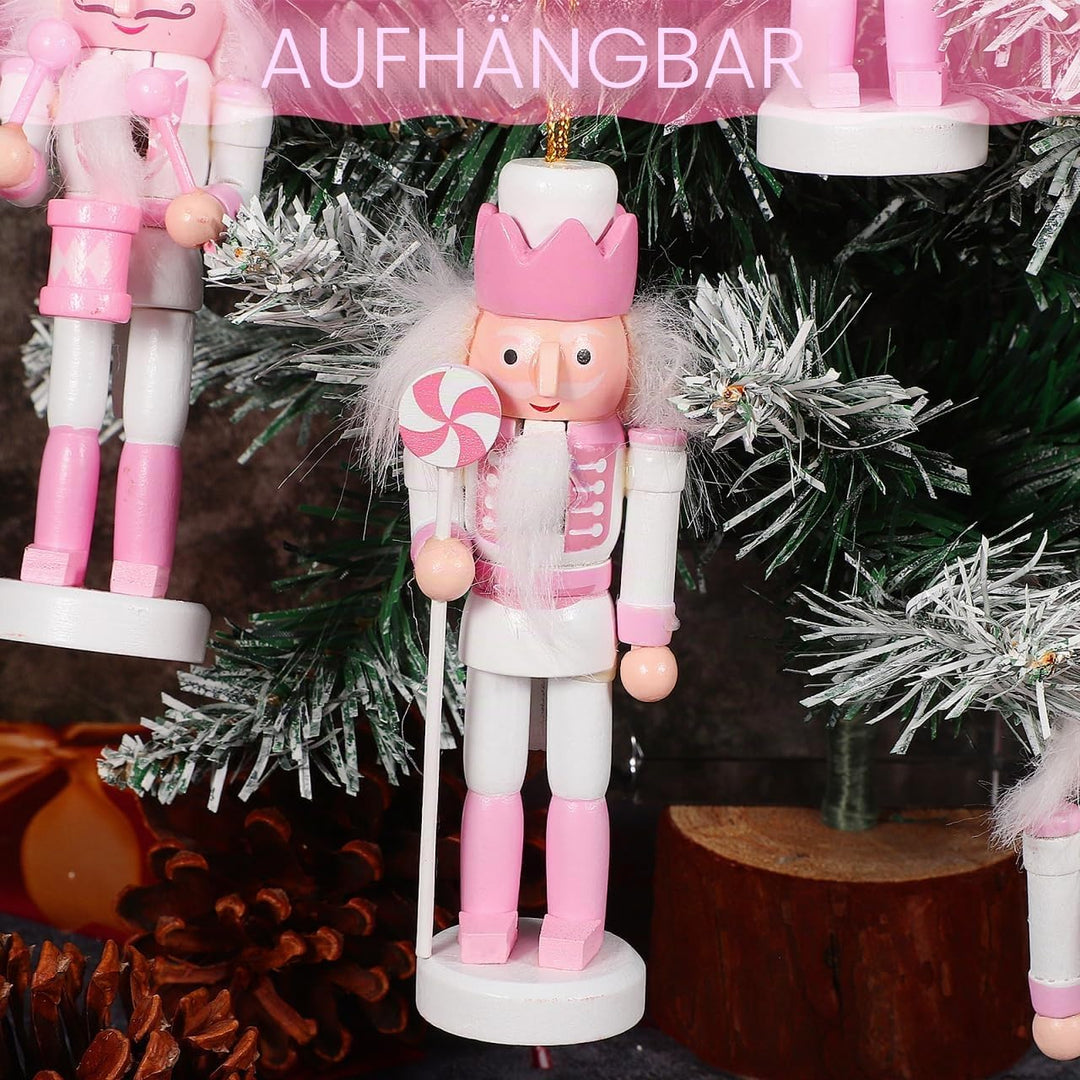 Homoyoyo 4 Stück Nussknacker Weihnachtsdekoration Weihnachts-Nussknacker-Ornament-Set 5,11 Zoll Süss