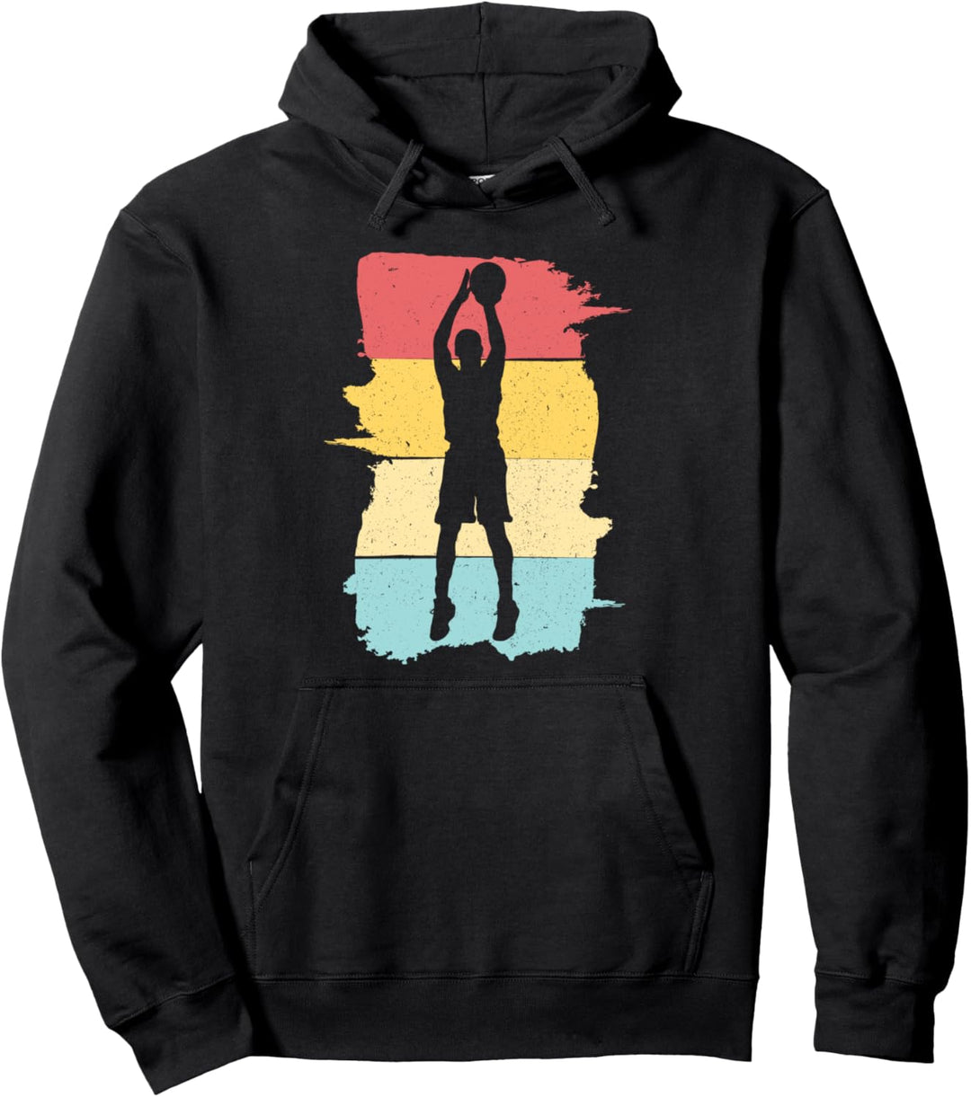 Retro Basketball Basketballspieler Geschenk für Junge Jungen Pullover Hoodie