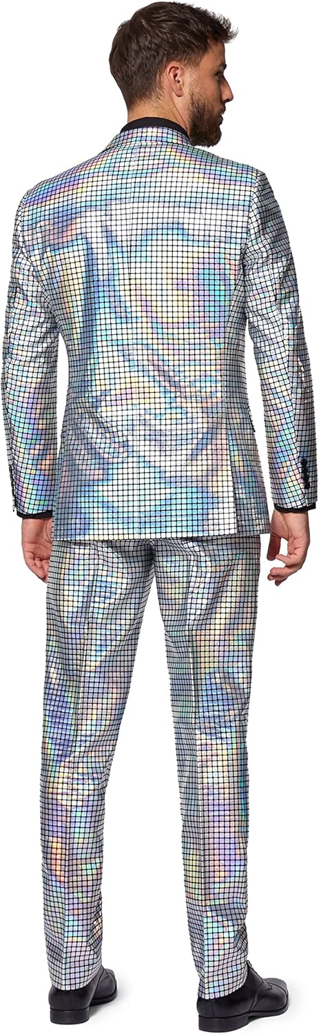 OppoSuits Herren Opposuits Halloween Suit For Men in Creepy And Stylish Print Anzug 46 Discoballer,