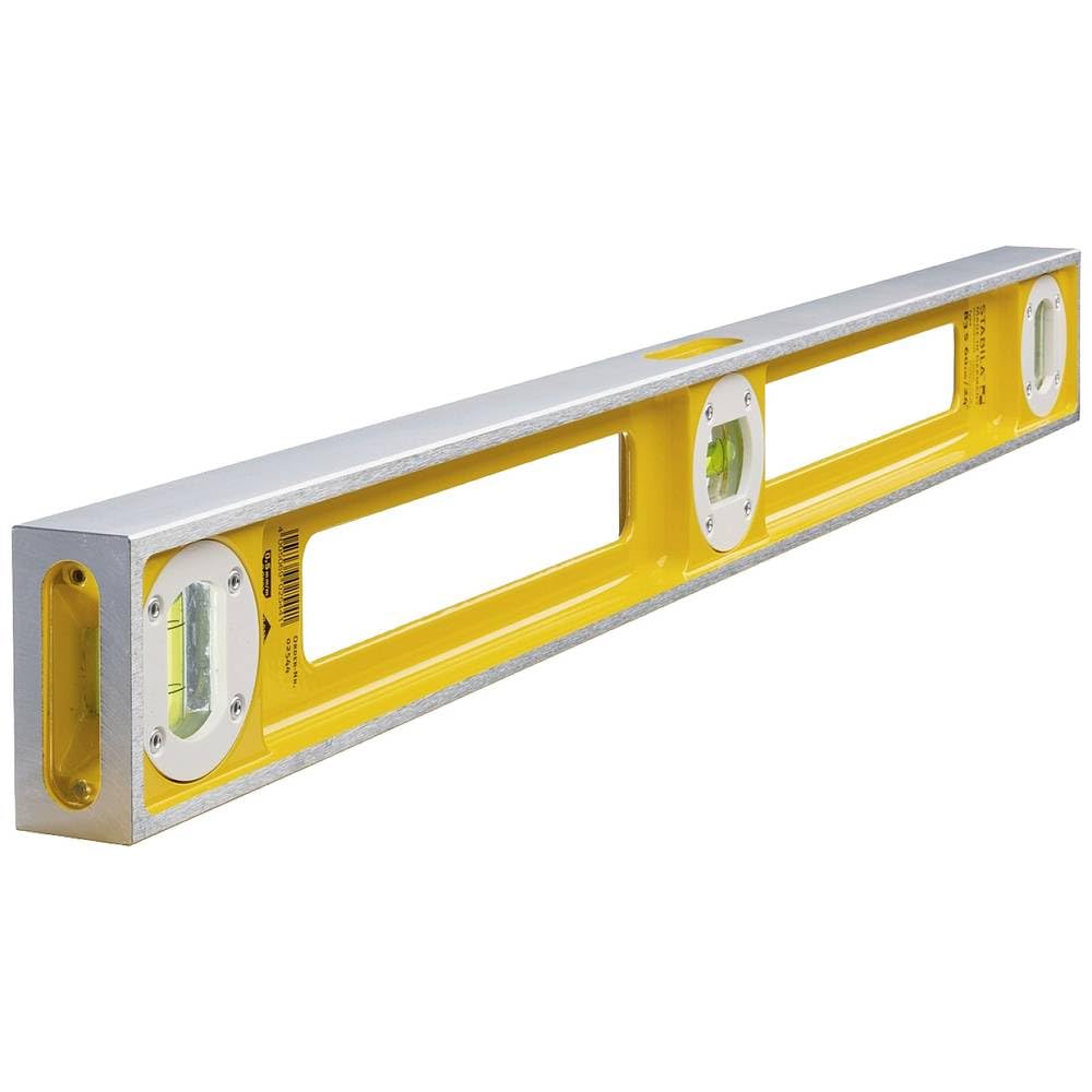 STABILA Wasserwaage Type 83 S, 60 cm, extrem robustes Alu-Druckgussprofil, 1 Horizontal-Libelle, 2 V