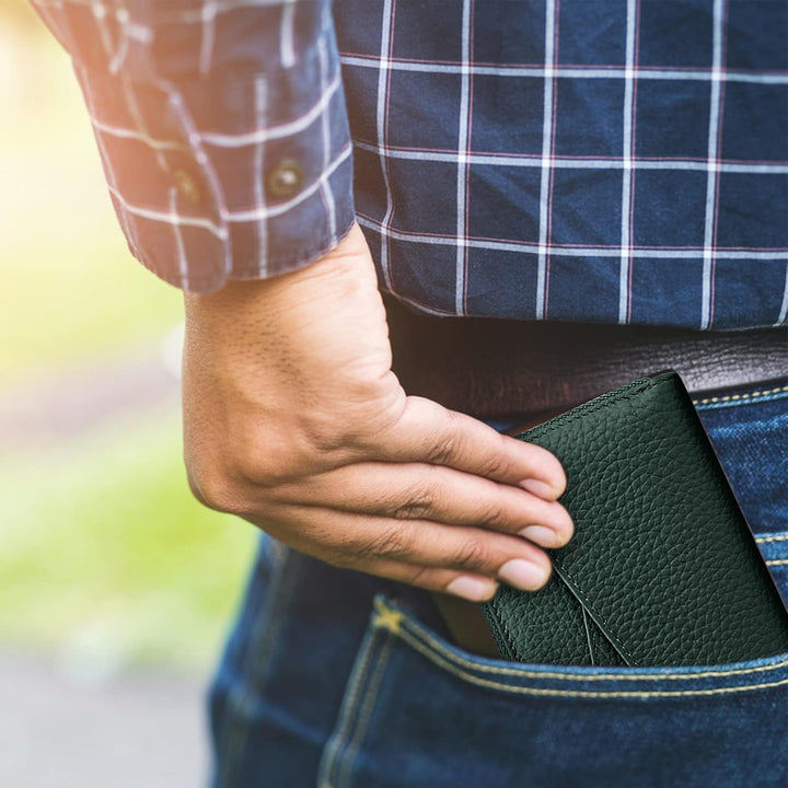 PORRASSO Leder Münzbörse Kreditkartenetui Kartenetui mit RFID Ausleseschutz-Funktion Klein Geldbörse