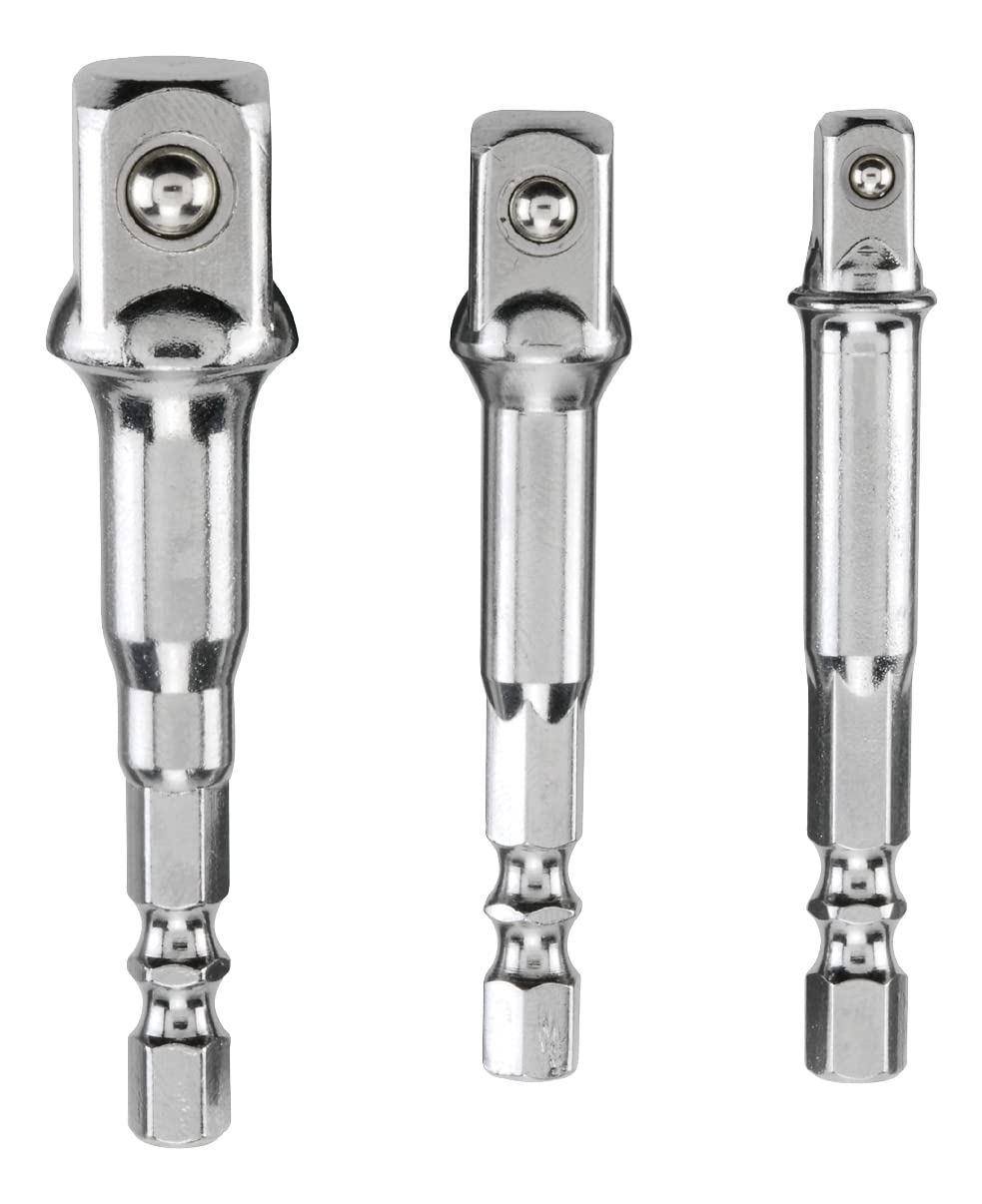 kwb Steckschlüssel Adaptersatz 3-teilig - Hochwertige Chrom-Vanadium-Stahl Adapter für Stecknüsse -
