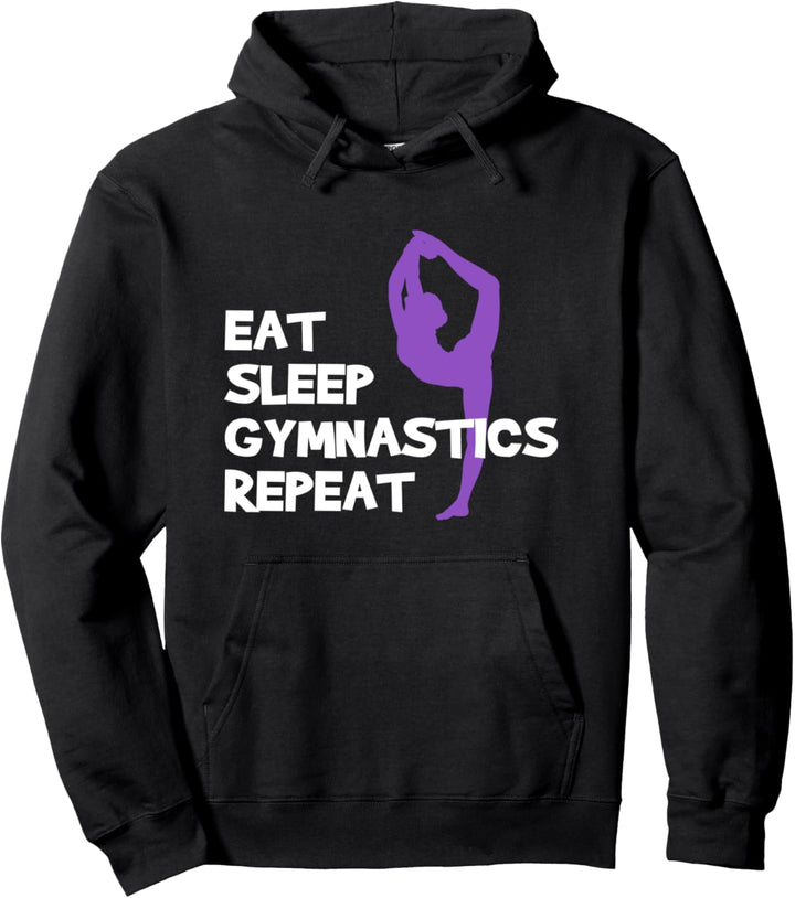 Eat Sleep Gymnastics Gift Ideas Gymnast Gifts For Girls Pullover Hoodie