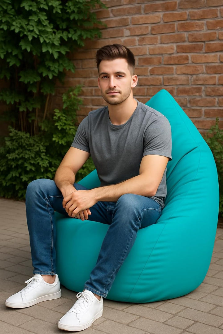PATCH HOME Patchhome Sitzsack Tropfenform mit Reissverschluss Nachfüllbar - für In &amp; Outdoor - mit S