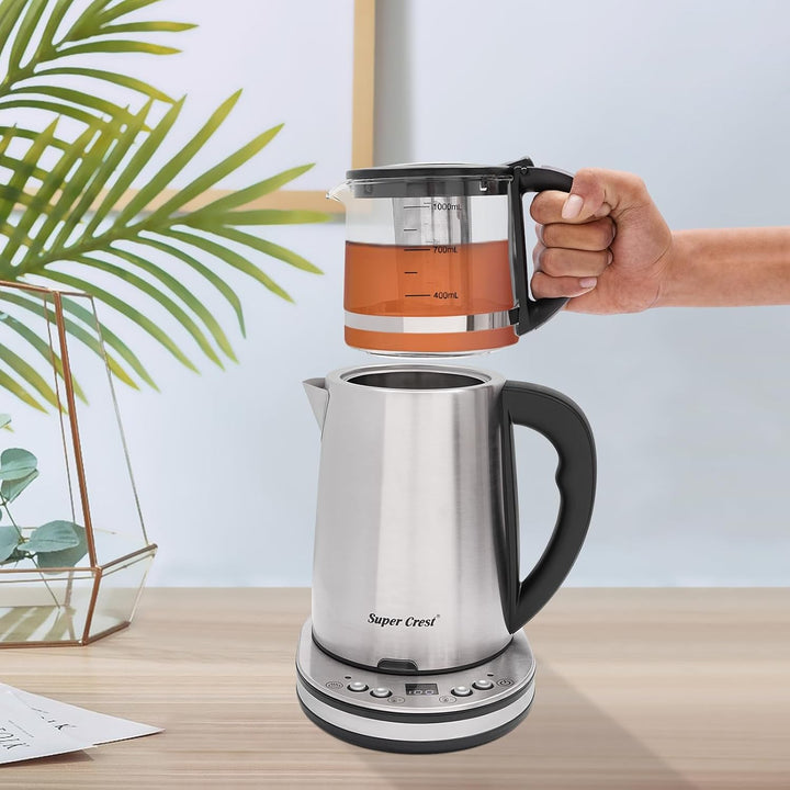 Teekocher,Elektrischer Wasserkocher,Elektrischer Wasserkocher mit Einstellbarer Temperatur,Mit Teebe