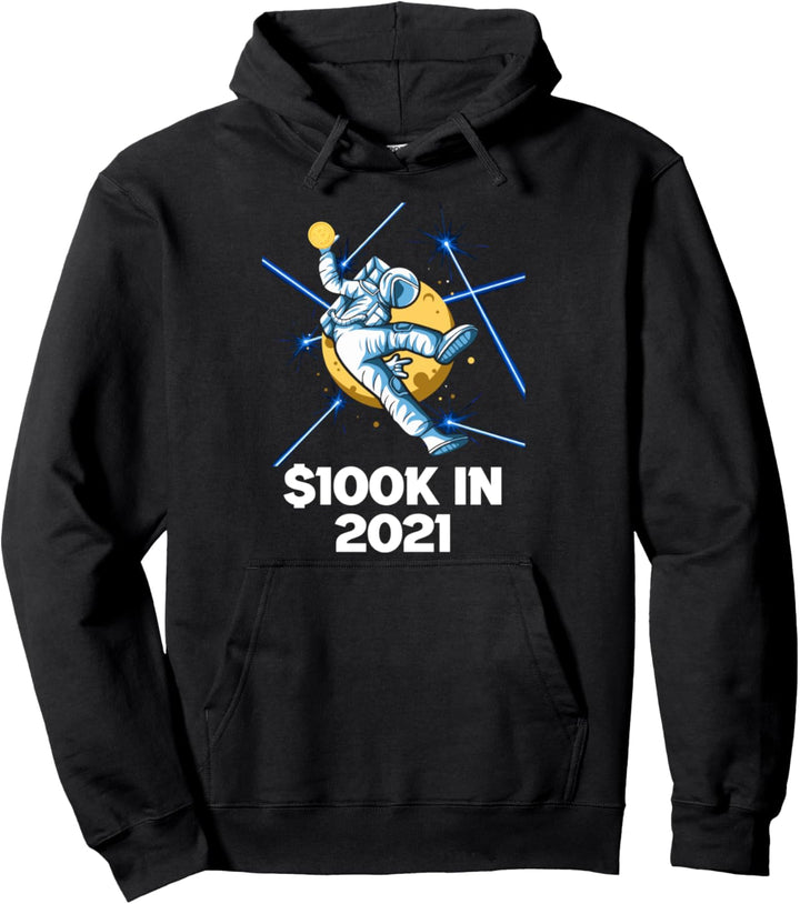 Bitcoin Laser Ray Until 100k BTC Crypto Blockchain Pullover Hoodie