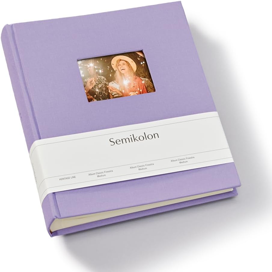 Semikolon 369969 Foto-Album Medium Finestra - 21,6x25,5 cm - 80 Seiten cremefarben, für 160 Fotos -