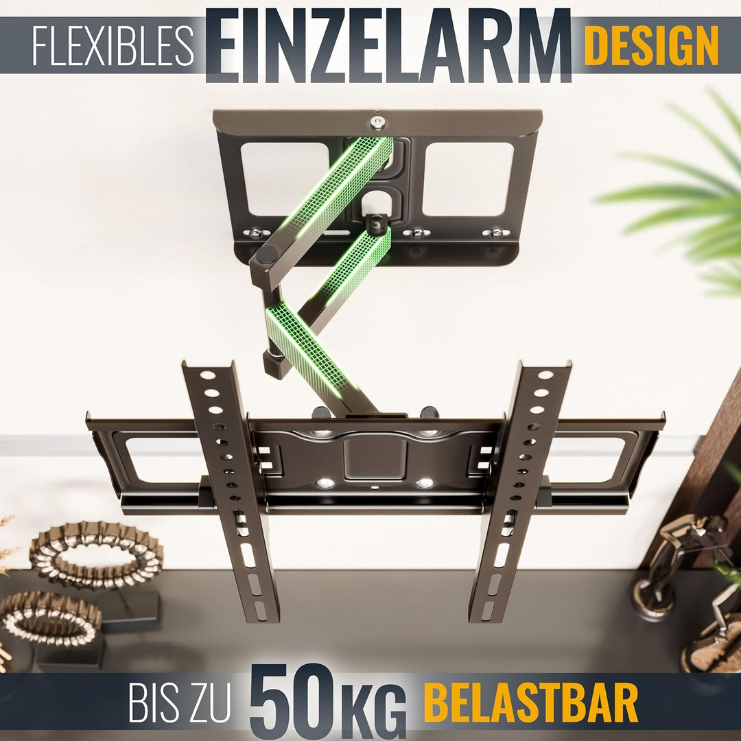 RICOO TV Wandhalterung Fernseher Schwenkbar Neigbar für 32-55 Zoll, Universal TV Halterung S6144, Fe