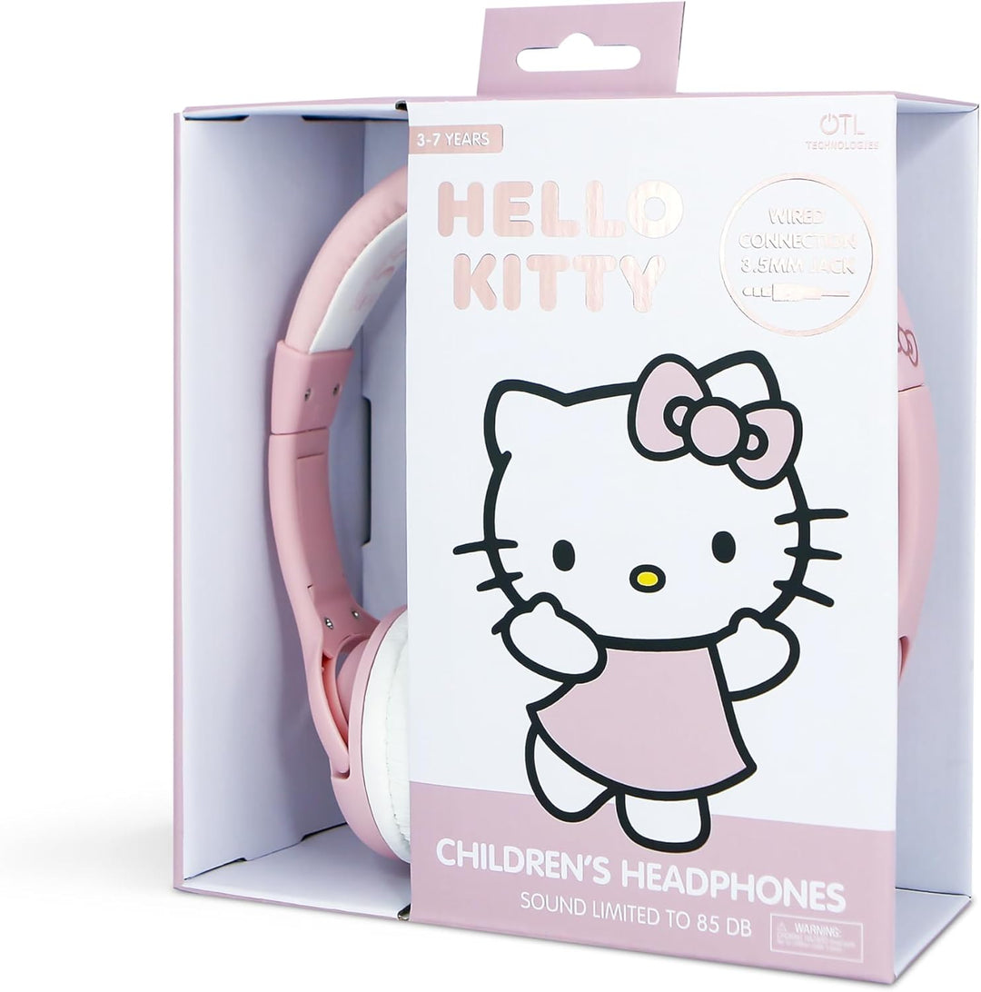 OTL Technoloiges HK1184 Hello Kitty Kopfhörer für Kinder, kabelgebunden, Pink mit Roségold
