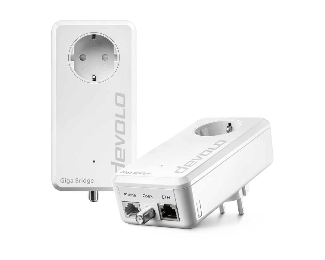 Devolo Giga Bridge Telefon-Set, Glasfaserlösung, Glasfasernetzabschluss (ONT) mit dem Router verbind