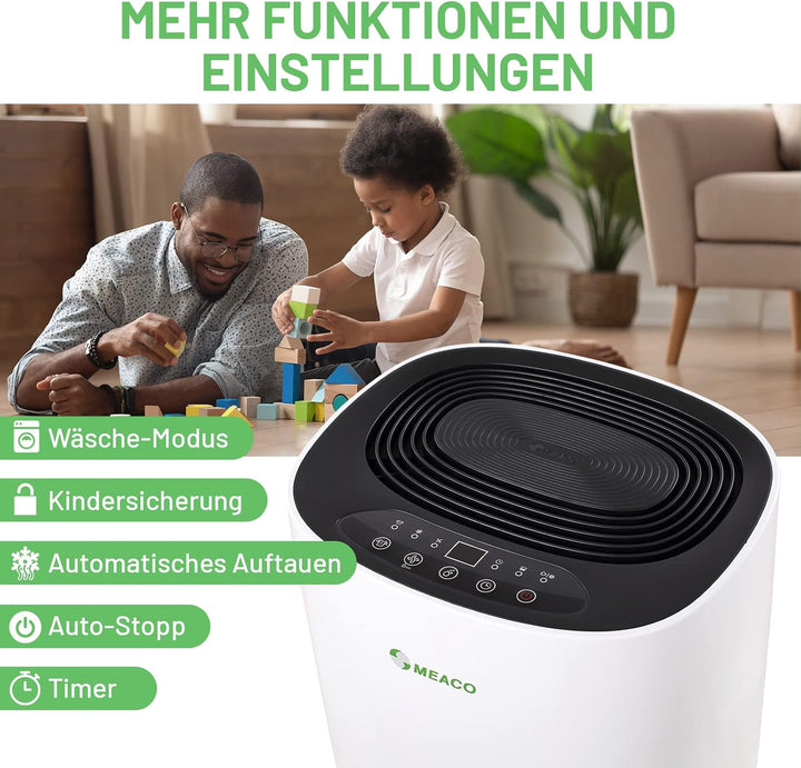 MeacoDry ABC 10L Entfeuchter - Energieeffizienter Entfeuchter für Zuhause | Entfernt Feuchtigkeit un
