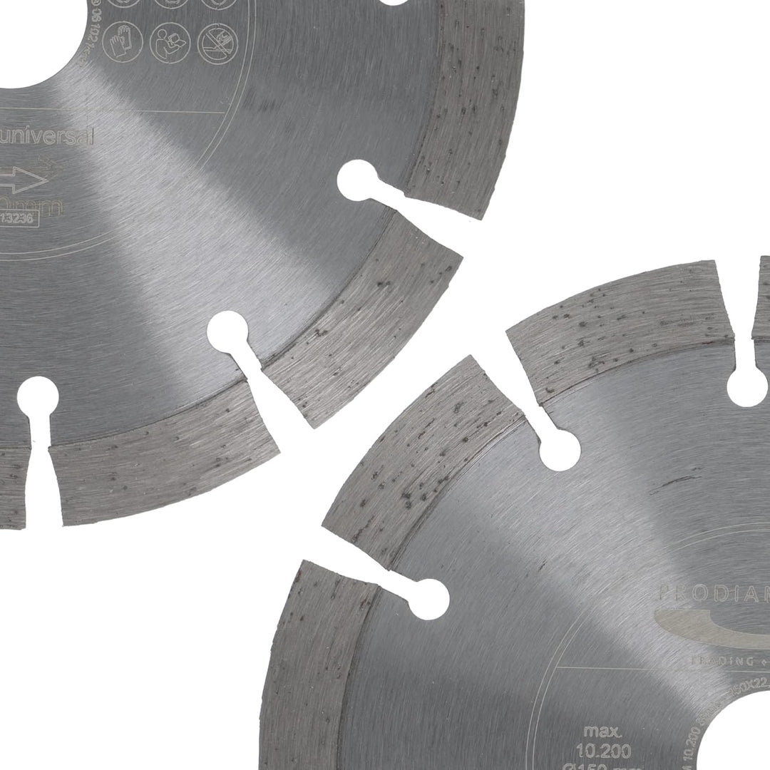 PRODIAMANT Diamant-Trennscheibe Beton Doppelpack 150 mm x 22,2 mm Diamanttrennscheibe Mauerschlitzer