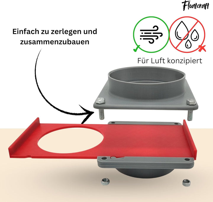 Absperrschieber DN75 für HT-Rohre – robustes Blastgate, DN75