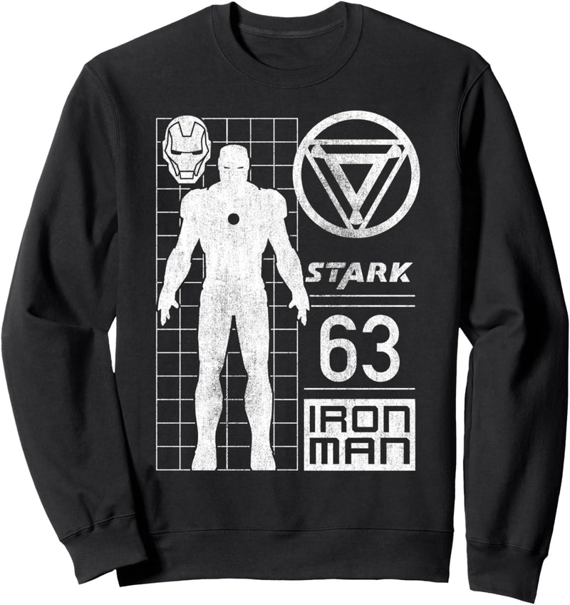 Marvel Iron Man Stark Industries 63 Moto Geometric Sweatshirt