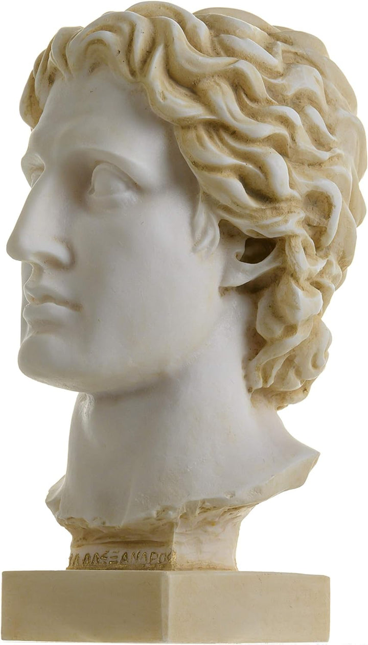 Alexander The Great of Mazedonia Goldfarbene Büste griechische Statue Figur 15,2 cm