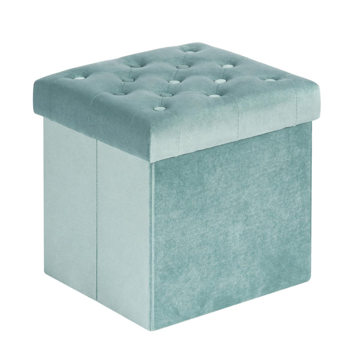 Bonlife Samt Faltbarer Hocker,Sitzhocker Samt Sitztruhe mit Stauraum Kinder,Aufbewahrungshocker mit