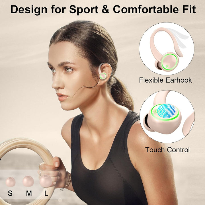 2026 Bluetooth Kopfhörer Sport, Kopfhörer Kabellos Bluetooth 5.4 Hi-Fi Stereo, 50 Std In Ear Kopfhör
