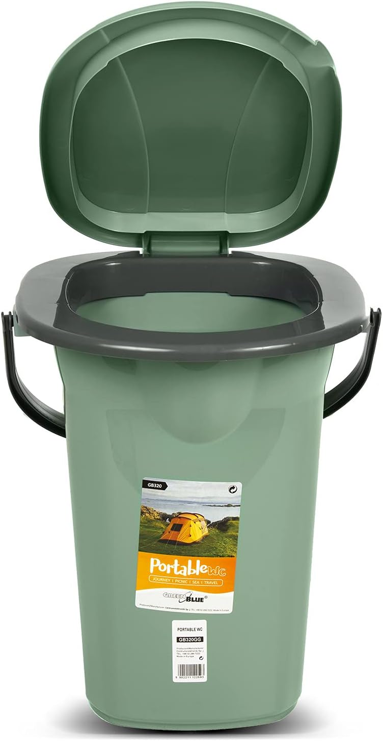 Green Blue GB320 Mobile Campingtoilette 19L | Tragbare Reisetoilette mit max. Tragkraft bis 130kg |
