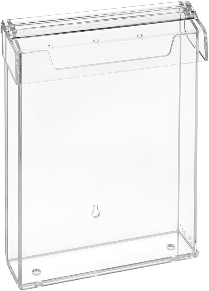 DIN A4 Prospektbox/Prospekthalter/Flyerhalter im Hochformat, wetterfest, für Aussen, mit Deckel, aus