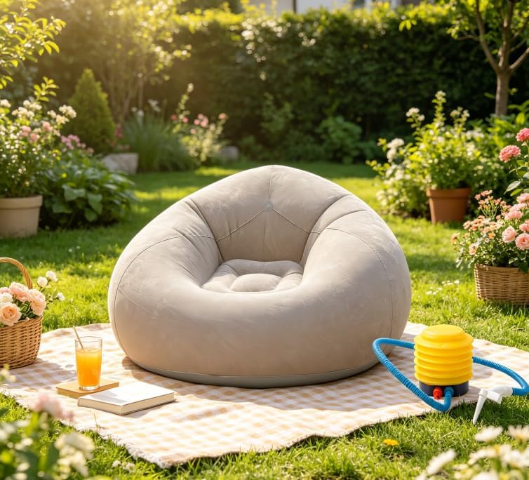 Luftsofa, Aufblasbare Couch, Aufblasbarer Sessel, 105x105x60cm Ultraweicher Inflatable Sessel, ohne