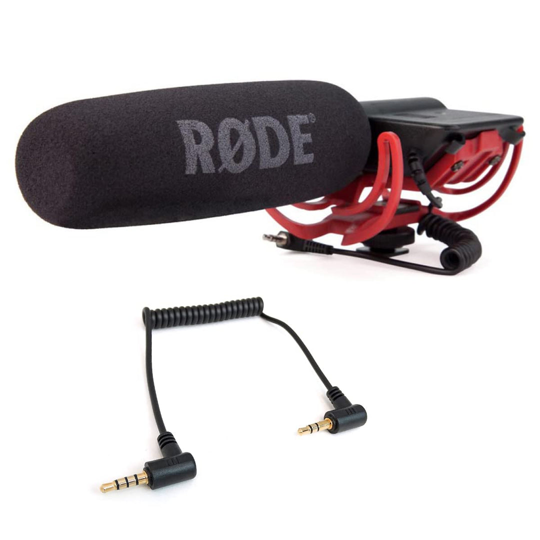 RØDE Videomic Rycote Richtmikrofon + keepdrum ADP07 Adapter-Kabel TRRS-TRS für Android-Geräte und iO
