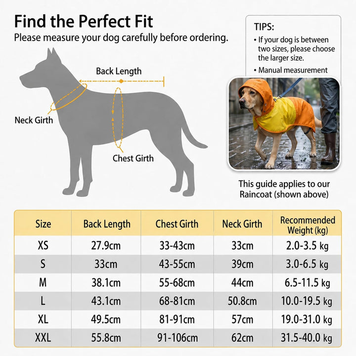 Regenmantel Hund wasserdicht, Regenjacke Hund, Leichter Hunderegenmantel XL, XL