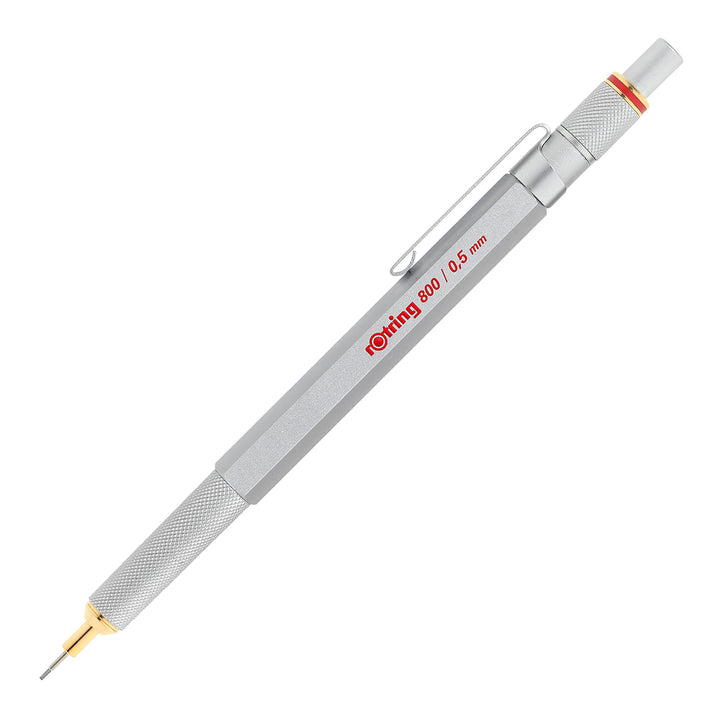 rOtring 800 Druckbleistift mit Einzug | 0,5 mm | Silber Silber 0,5mm Druckbleistift Single, Silber 0