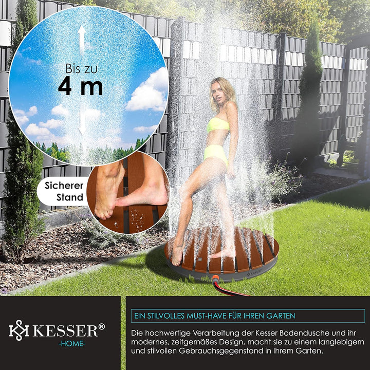 KESSER® Gartendusche Bodendusche Aussendusche Saunadusche Campingdusche Ø 70 cm Rund Fontänenhöhe bi