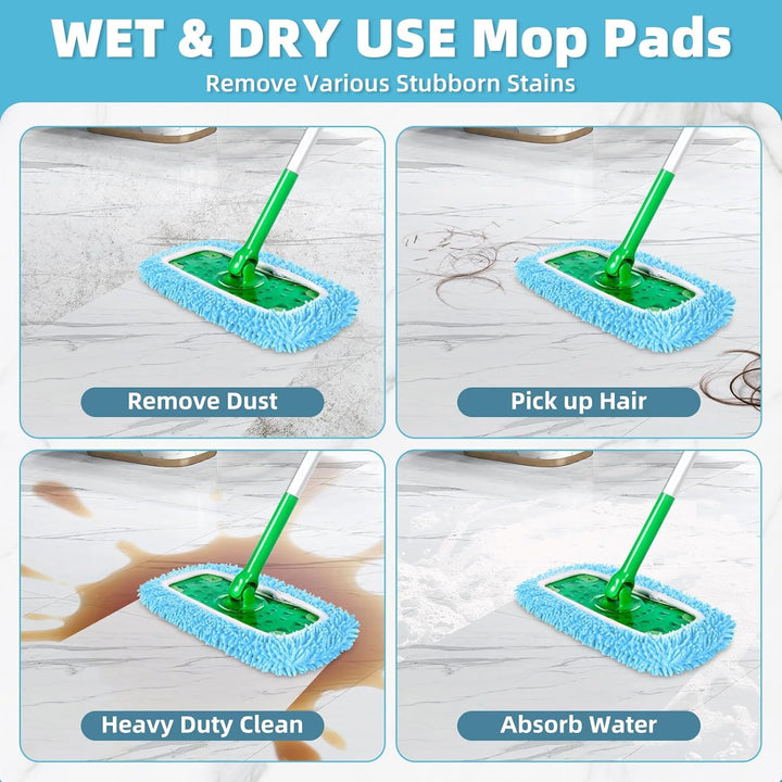 6 Stück für Swiffer Feuchte Bodentücher, Ideal für Swiffer Bodenwischer Nass, Waschbar für Swiffer B