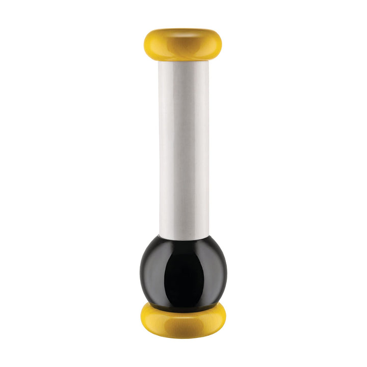 Alessi MP0210 1 Salz-/Pfeffer-und Gewürzmühle aus Buchenholz, gelb, schwarz und weiss 100 Values Col